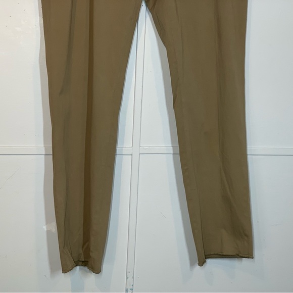 NORDSTROM Trim Straight Leg Stretch Flat Front Chino Trousers in Tan Desert - Picture 4 of 13